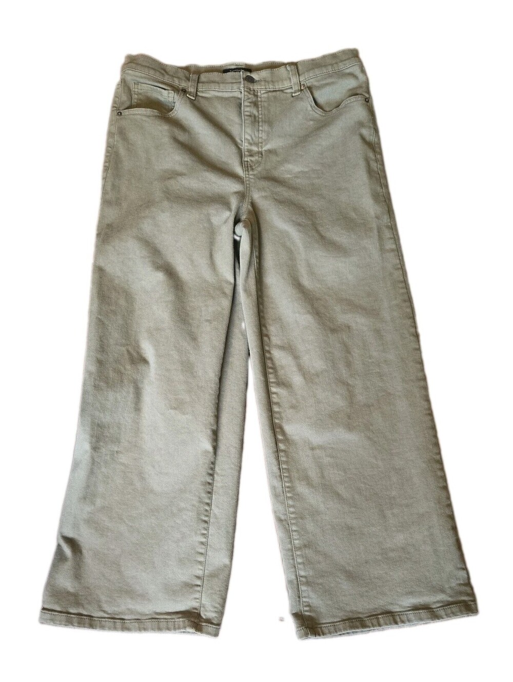 Banana Republic High Rise Wide Leg 32/14 Army Green Boho Pants Womens Cotton